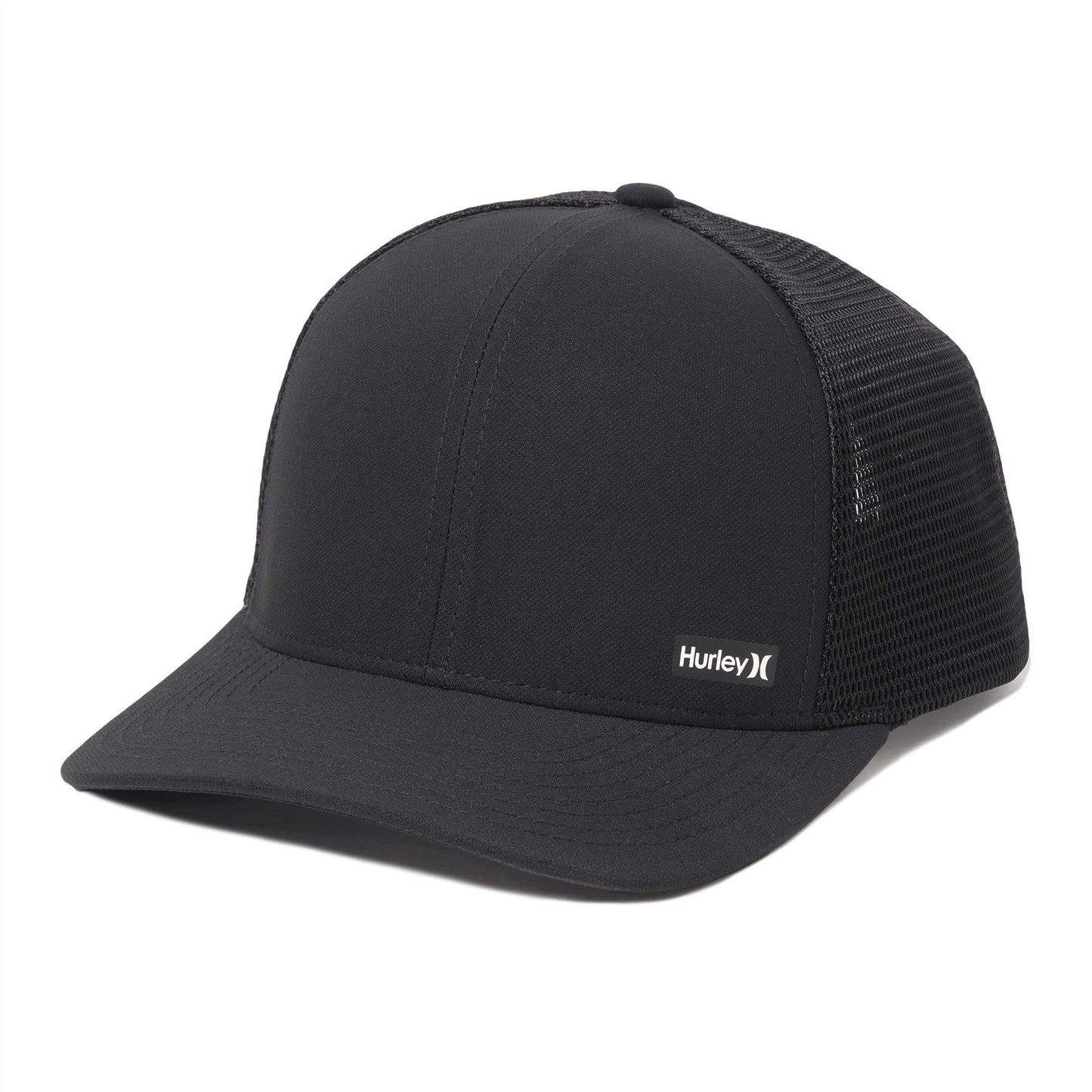 Hurley League Trucker Snapback Curve Peak Black Cap