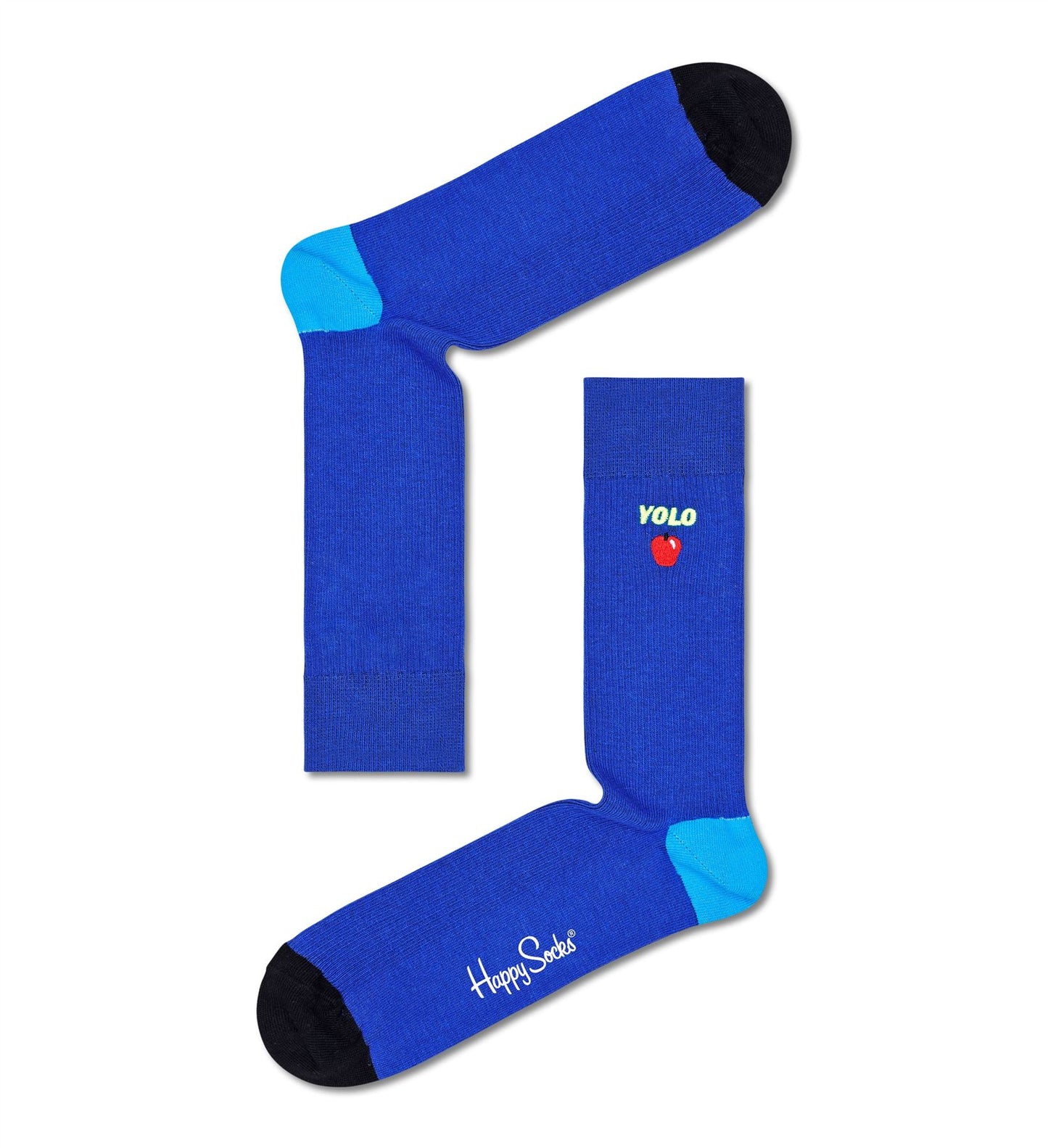 Happy Socks - Crew Socks (Size 41-46) ~ Ribbed Yolo