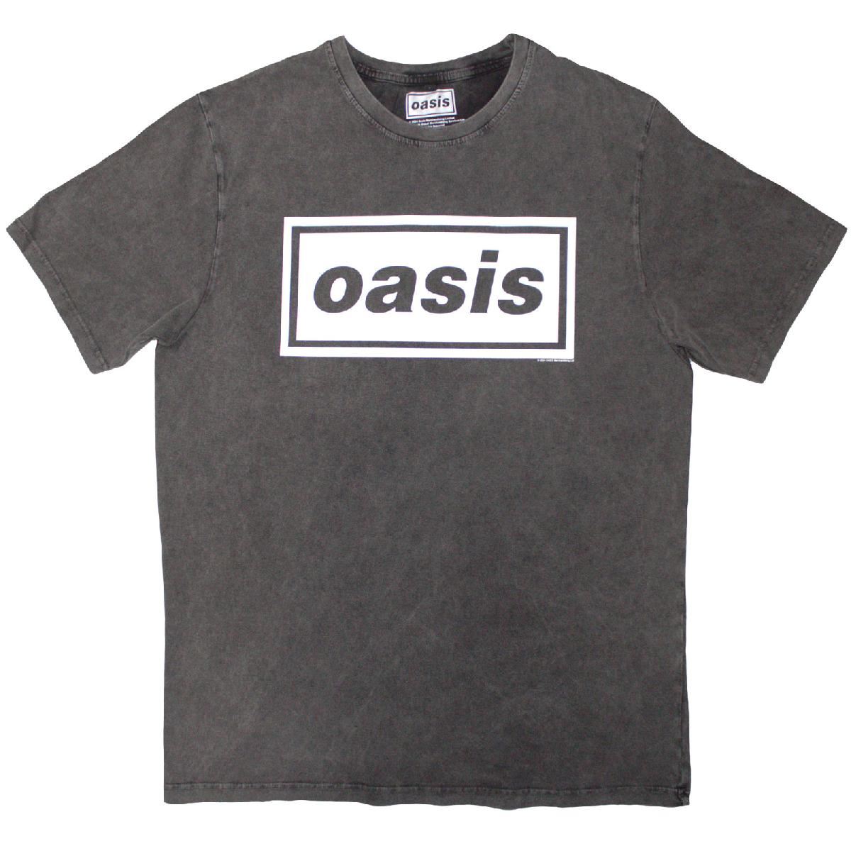 Oasis tshirt short sleeve mens cotton crew neck stone wash charcoal