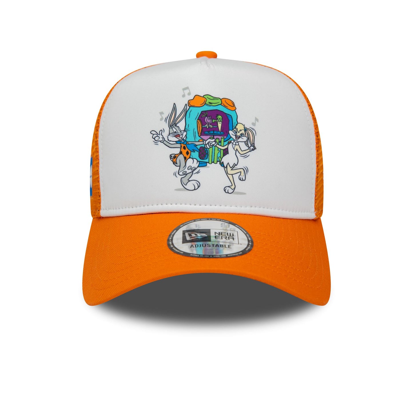 New Era Unisex Looney Tunes Retro Classic Trucker Cap ~ Flintstones Orange