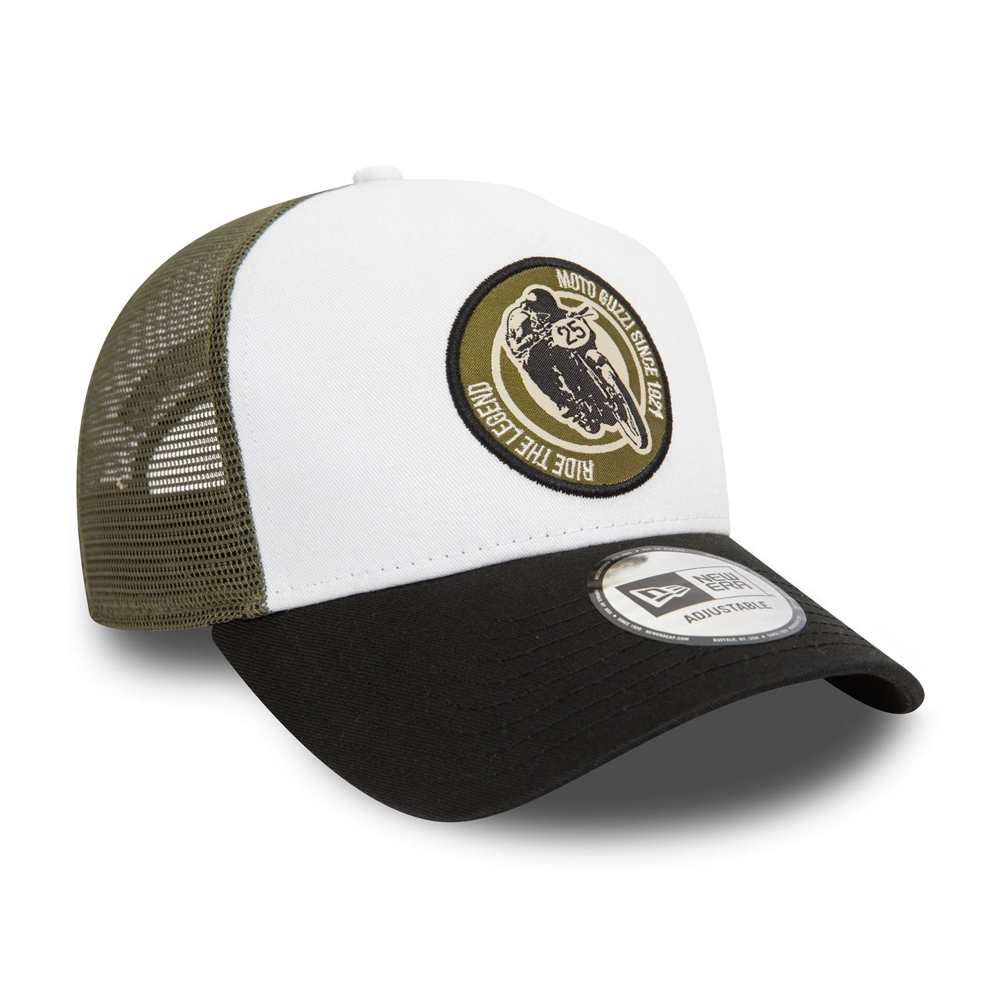 New Era Mens  Trucker Cap ~ Moto Guzzi Ride The Legend military