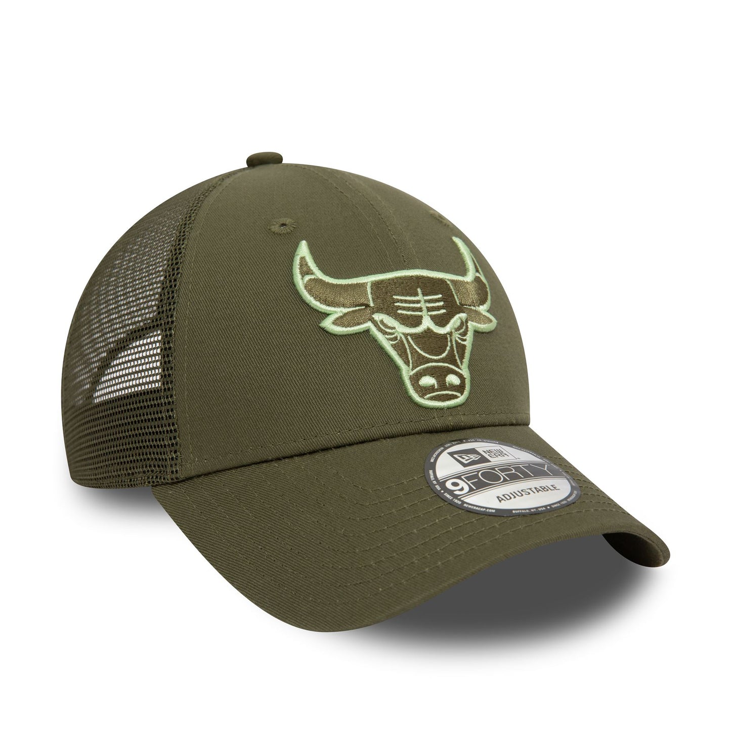 New Era Mens NBA 9Forty Trucker Cap ~ Chicago Bulls green
