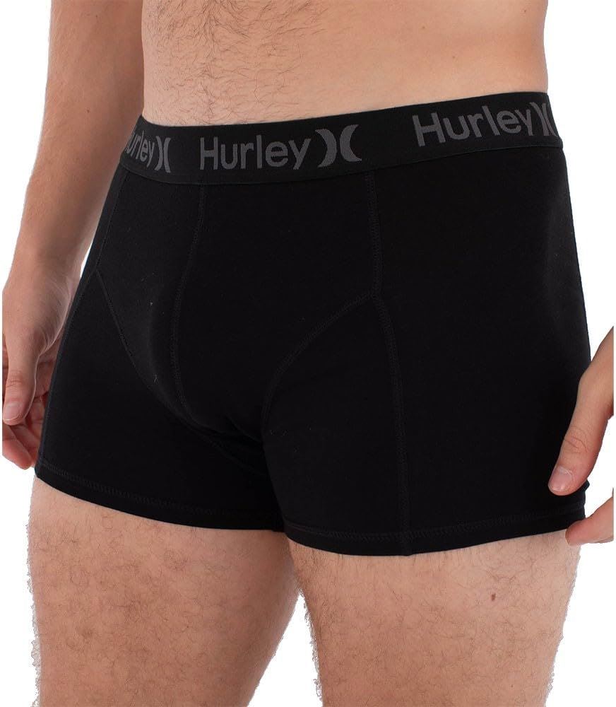 Hurley 3 Pack Mens Black 4-Way Stretch Boxer Briefs