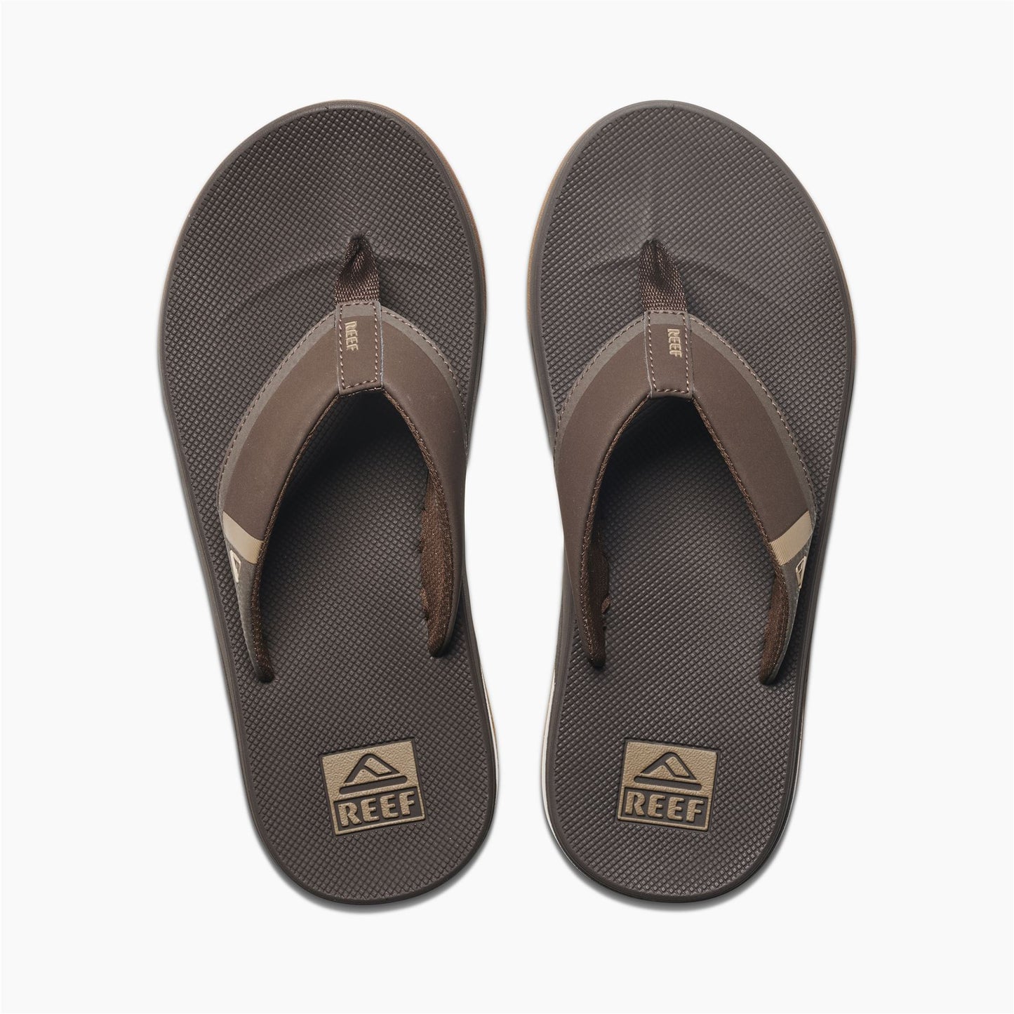 Reef Mens Water Friendly Sandals With Bottle Opener And Airbag  ~ Fanning Low Brown