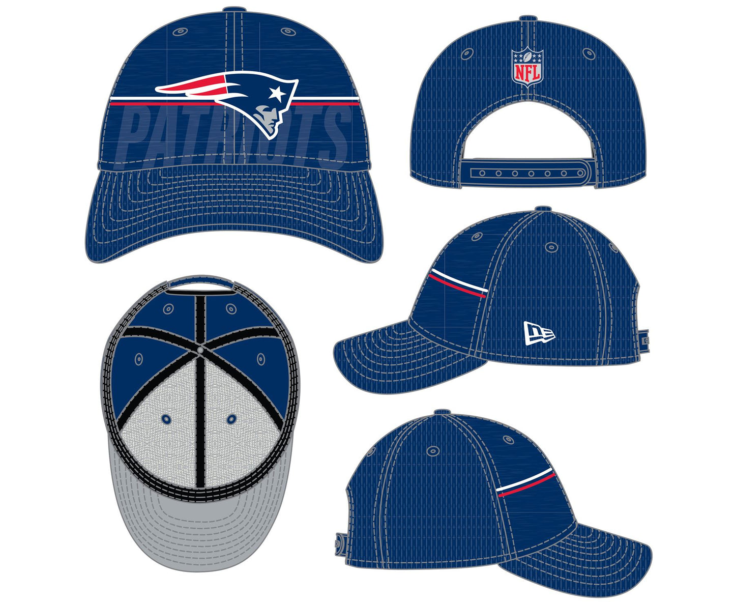 New Era Mens 940SS NFL Training Adjustable Cap ~ New England Patriots Blue