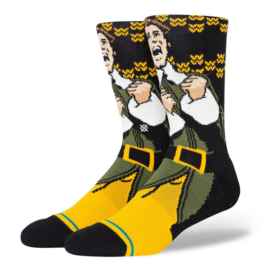 Stance Men's Crew Socks ~ Smilings My Favorite black