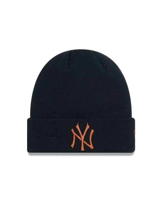 New Era Mens League Essential Cuff Beanie ~ New York Yankees black brown