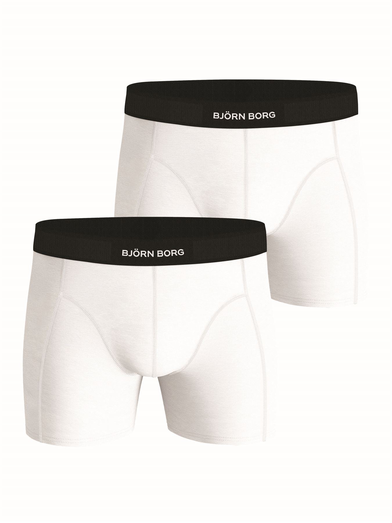 Björn Borg  Premium Cotton Stretch 2 Pack White Boxer Shorts MP002