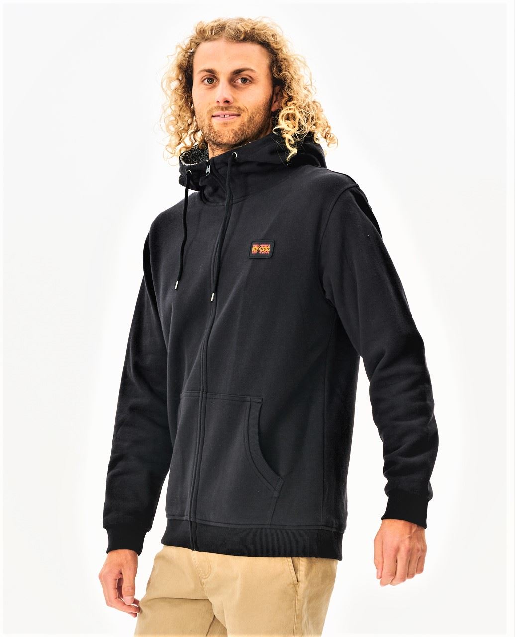 Rip Curl Men's Lined Fleece Hoody ~ Surf Revival black