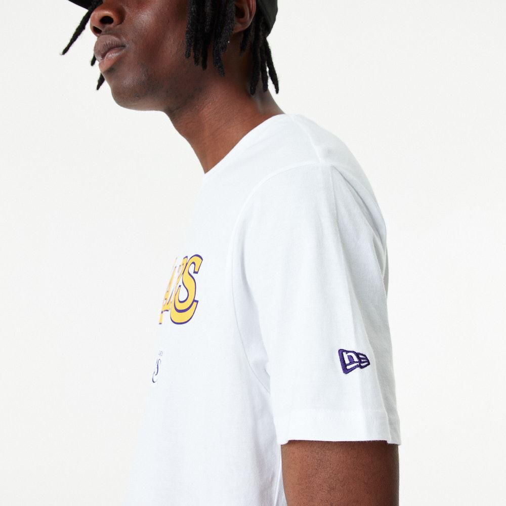 New Era Mens NBA Team Logo T-Shirt ~ LA Lakers White