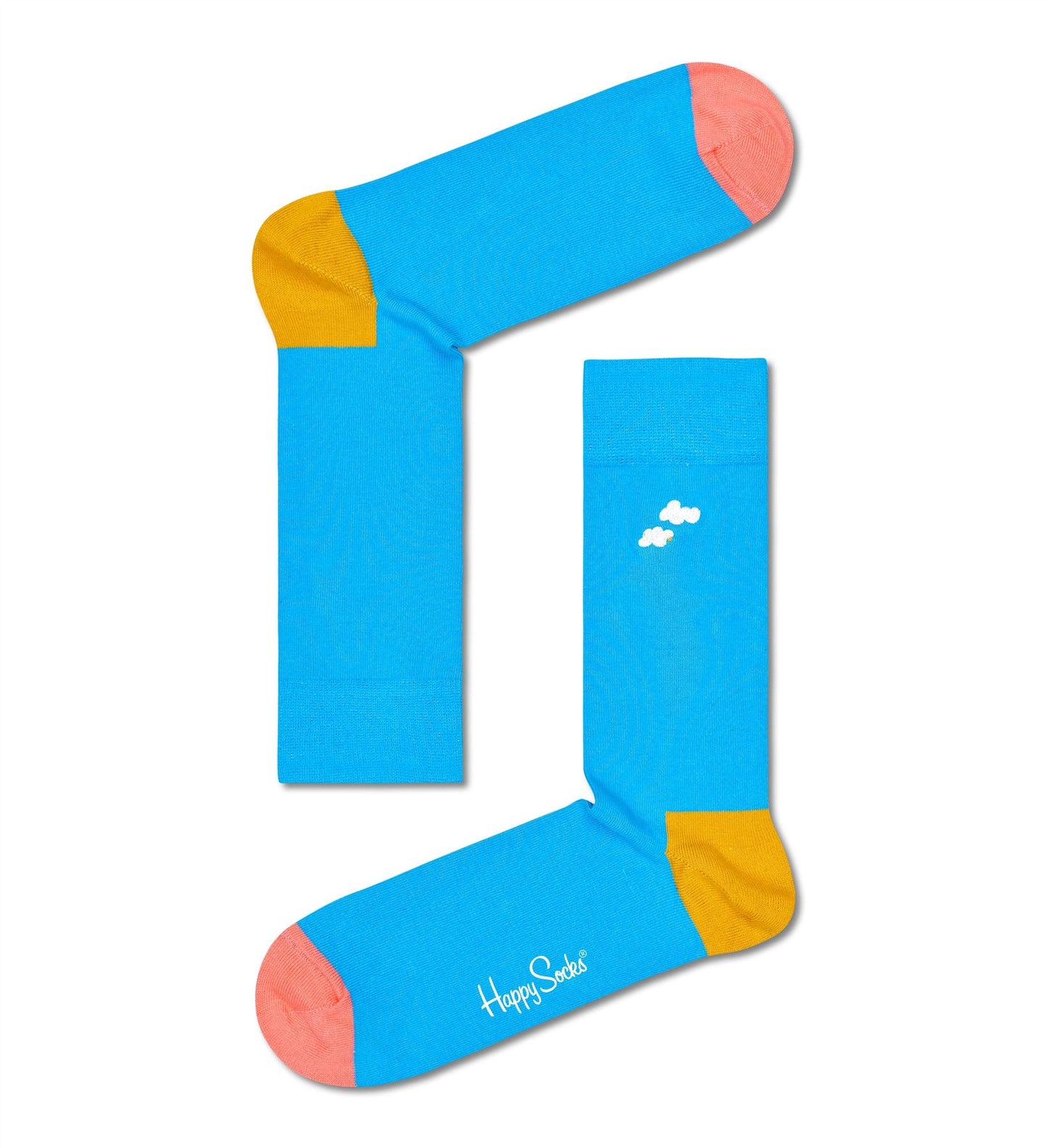 Happy Socks - Crew Socks (Size 41-46) ~ Embroidery Cloudy