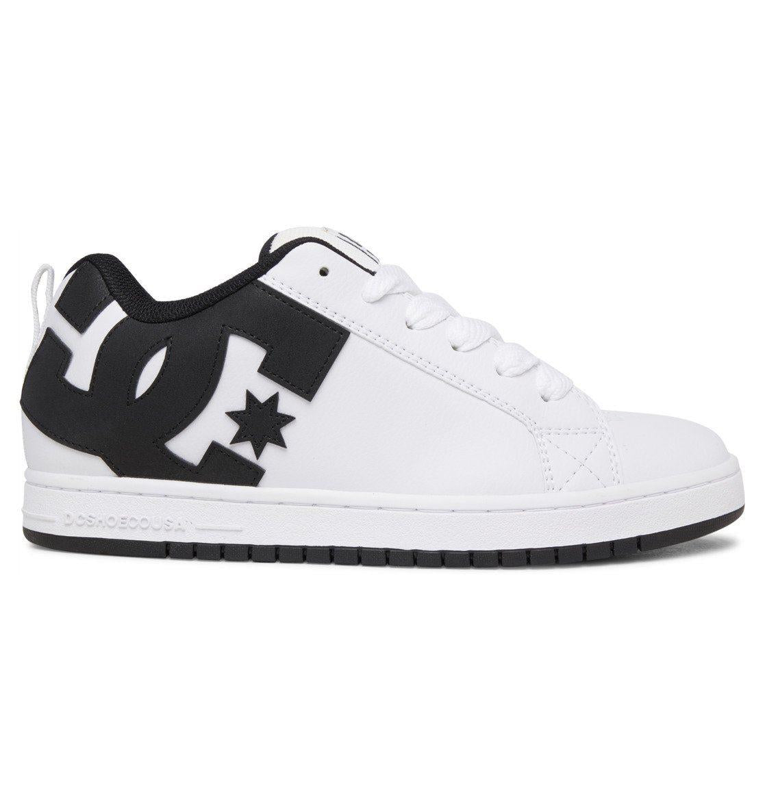 DC Shoes Men’s Leather Court Graffic Sneaker Colour White/Black