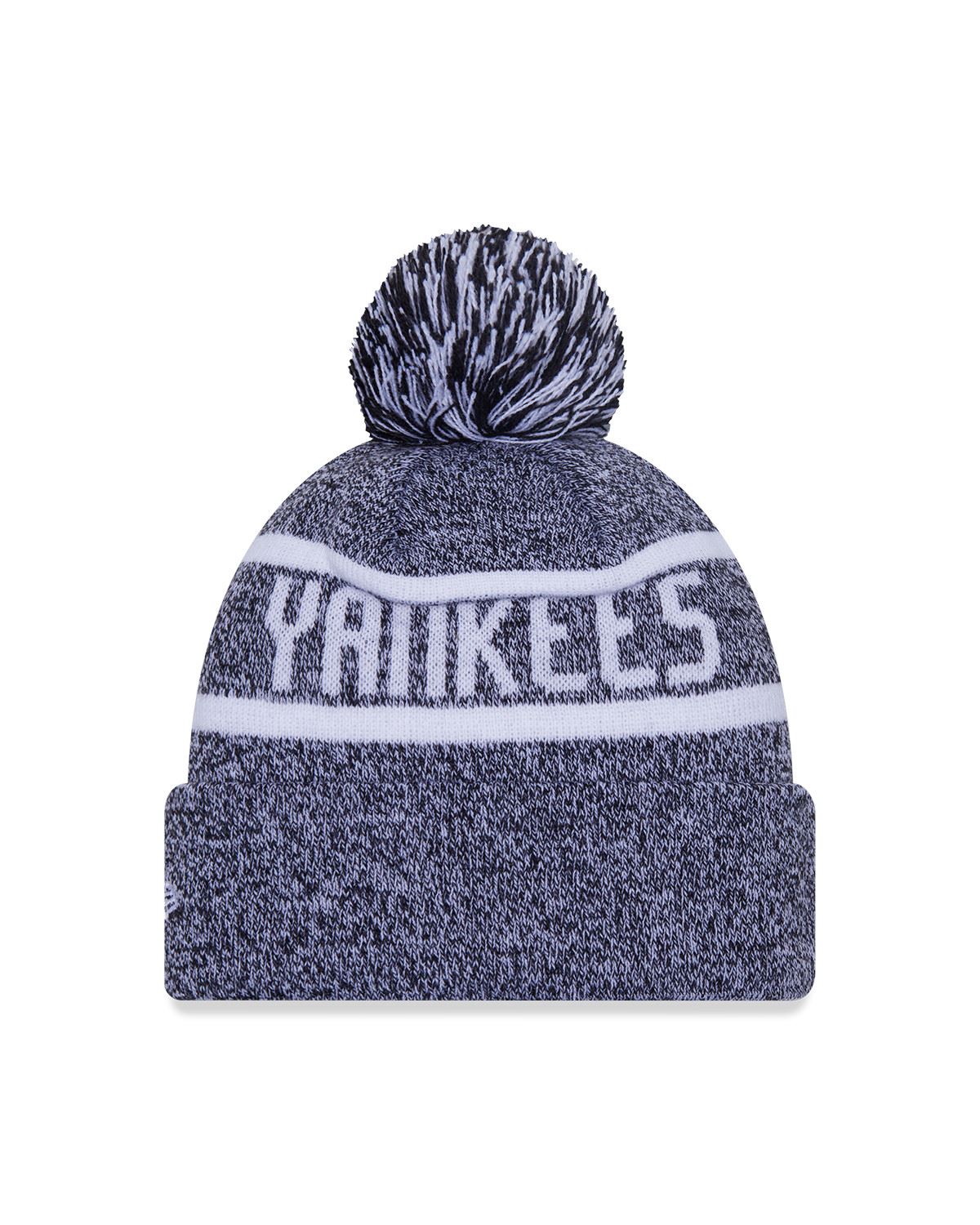 New Era Mens Knitted Jake Bobble Cuff Beanie ~ New York Yankees grey