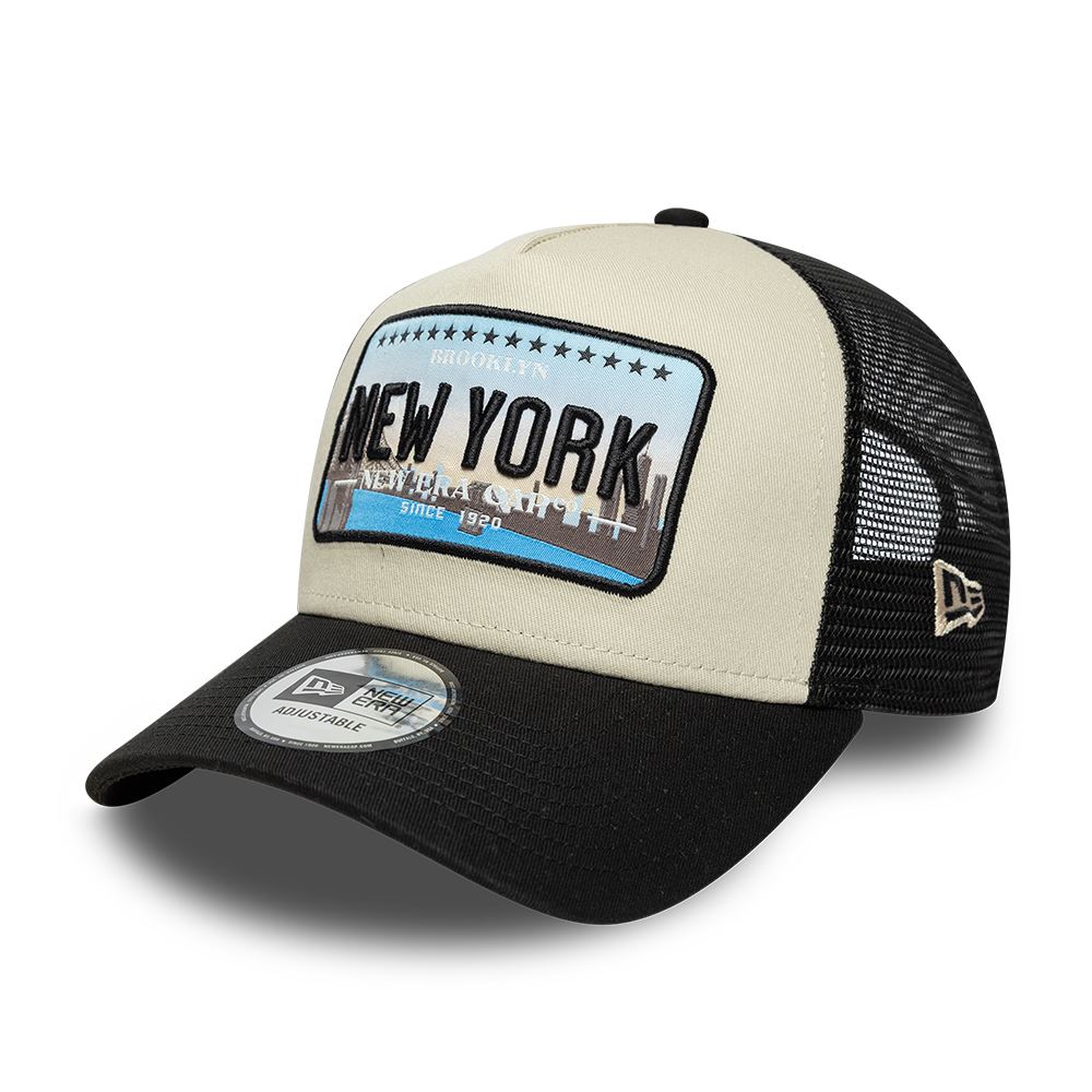 New York Licence Plate 9Forty A-Frame Trucker Snapback Cap